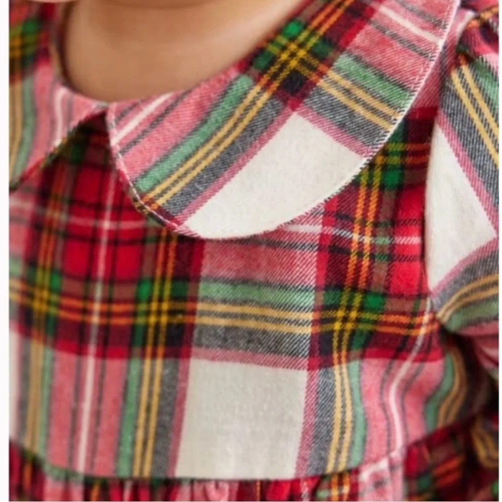 Hanna Andersson Baby Girl Christmas Plaid Romper 3-6 months 60 cm EUC